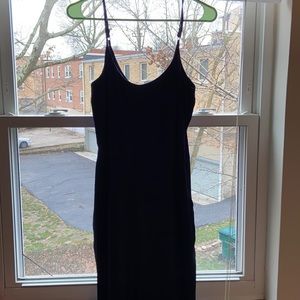ASOS navy blue wide leg scoop neck jumpsuit